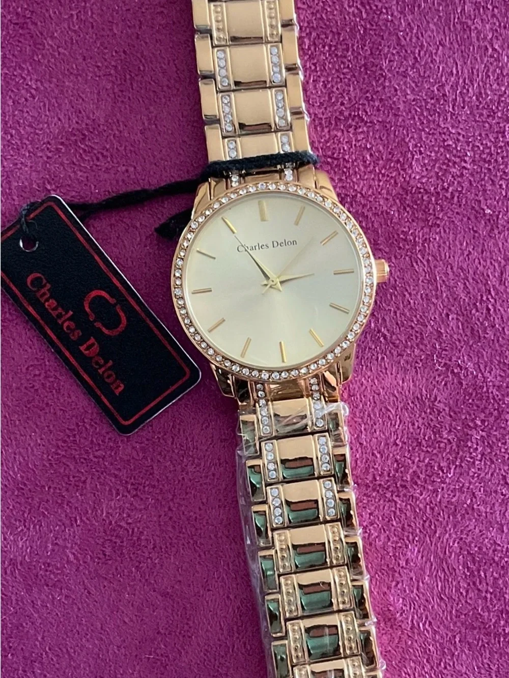Women's Gold-Tone Crystal Accent Watch
